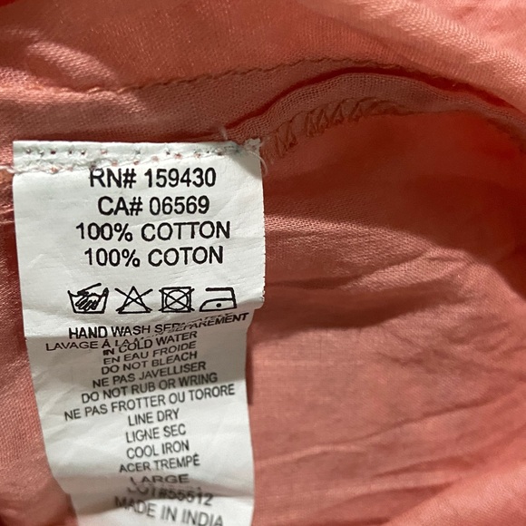 Elan Ruffle Off-Shoulder Blouse Peach Color Size Large - Picture 8 of 8